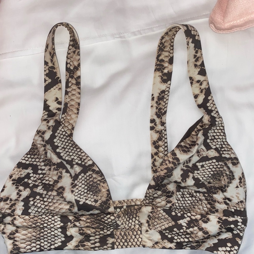 Vitamin A perfect condition snakeskin bikini top
